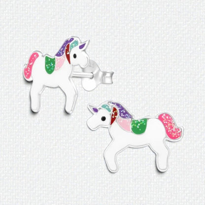 Zilveren Eenhoorn Oorbellen - Cadeau voor Meisje - Aramat Jewels - Oorbellen - cadeautip