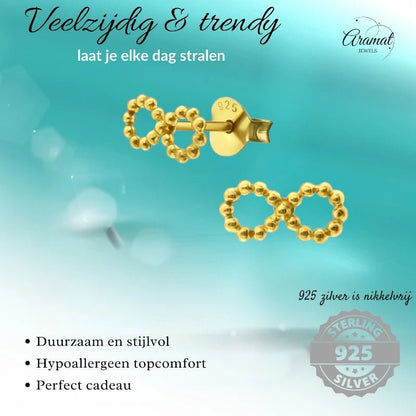 Zilveren Infinity Oorbellen met Goldplating - oor4752 - 32493 - Oorbellen kopen