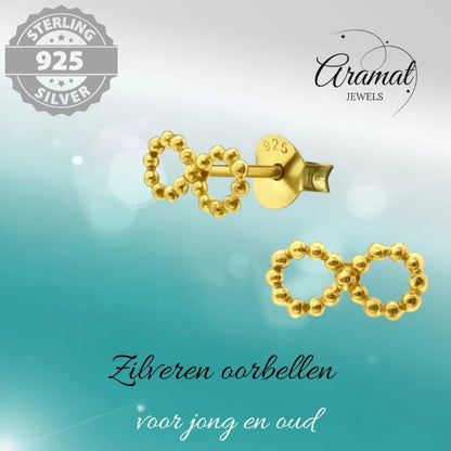 Zilveren Infinity Oorbellen met Goldplating - oor4752 - 32493 - Oorbellen kopen