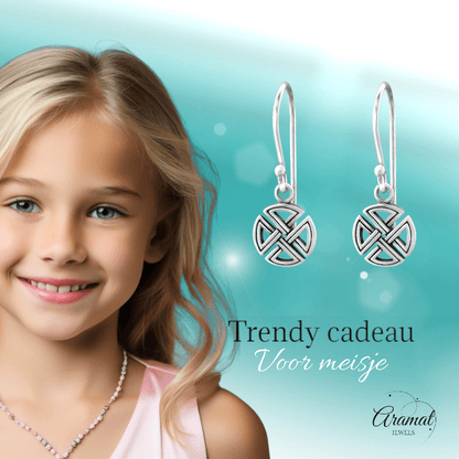 Zilveren Keltische Oorhangers - oor2473 - 31575 - Oorhangers kopen# - 20mm - 925 Zilver