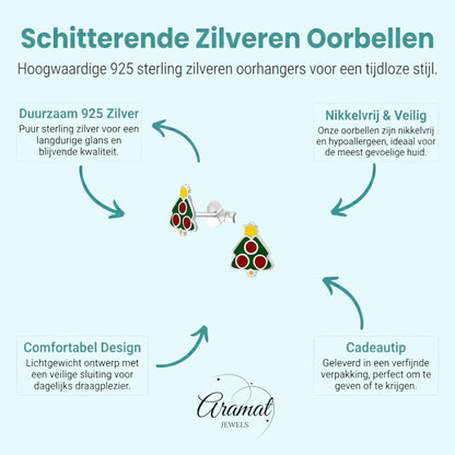Zilveren Kerstboom Oorbellen van Aramat Jewels® - Aramat Jewels - Oorbellen - cadeautip