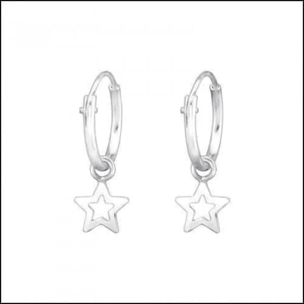 Sterling zilveren ster hoepel oorbellen