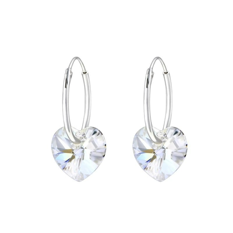 Zilveren Kristalhart Oorringen - 16mm - Moonlight Clear - oor2985 - 28147 - Oorringen kopen# - 1.2mm - 16mm