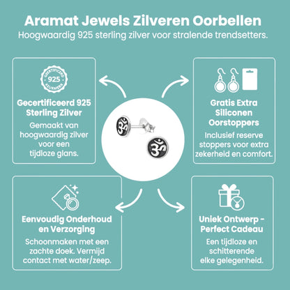 Zilveren Ohm oorbellen – 6 mm nikkelvrij - Aramat Jewels - Oorbellen - cadeautip