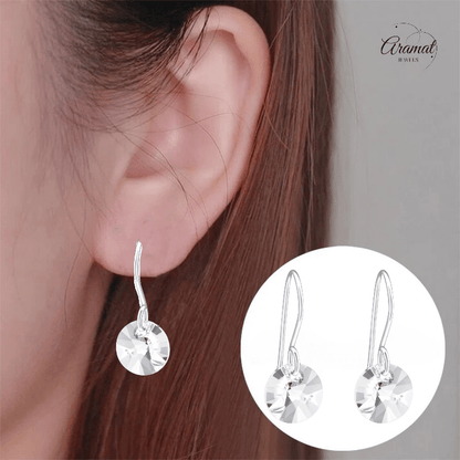 Zilveren Oorhangers - Transparant Kristal - 8mm - oor3258 - 27940 - Oorhangers kopen# - 20mm - 925 Zilver - alles