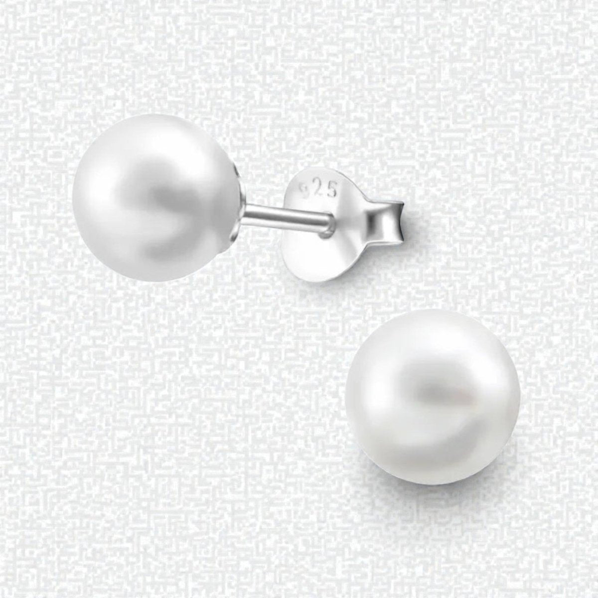 Zilveren Parel Oorbellen wit - Aramat Jewels - Oorbellen - cadeautip