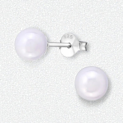 Zilveren pareloorbellen glossy paars - Aramat Jewels - Oorbellen - cadeautip