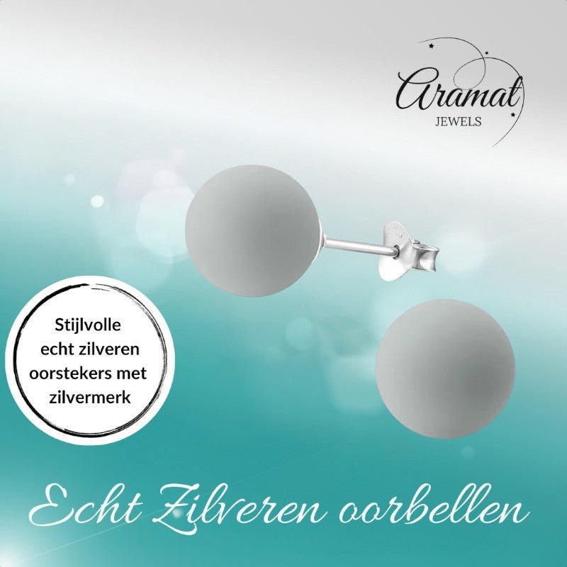 Zilveren pareloorbellen met lichtgrijze parel – 10 mm - oor3417 - 31184 - Oorbellen kopen# - 10mm - 925 Zilver - alles