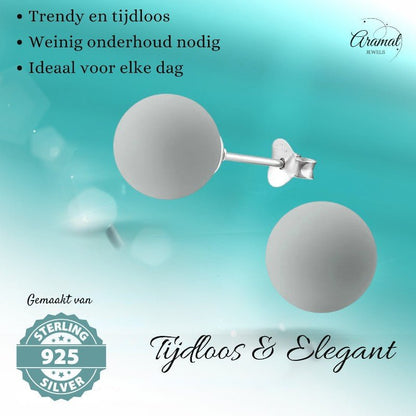 Zilveren pareloorbellen met lichtgrijze parel – 10 mm - oor3417 - 31184 - Oorbellen kopen# - 10mm - 925 Zilver - alles
