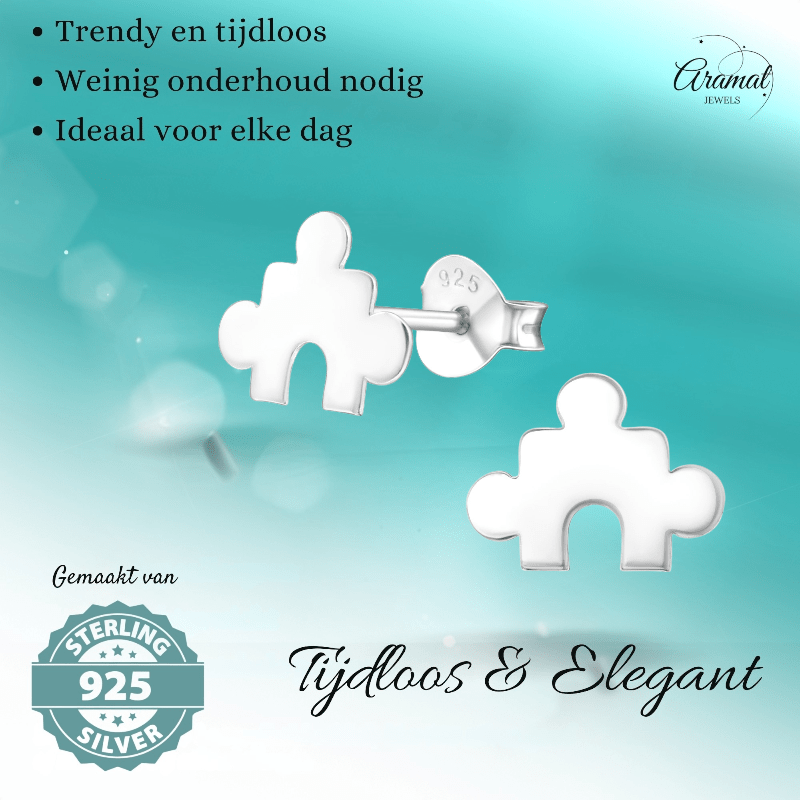 Zilveren Puzzelstuk Oorstuds - 10x7mm - oor953 - 24981 - Oorbellen kopen# - 10mm - 7mm - 925 Zilver