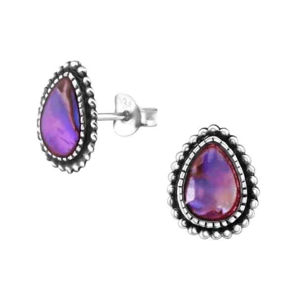 Zilveren Roze Abalone Oorbellen 12x9 mm - oor1821 - 30901 - Oorbellen kopen# - 12mm - 925 Zilver - Abalone