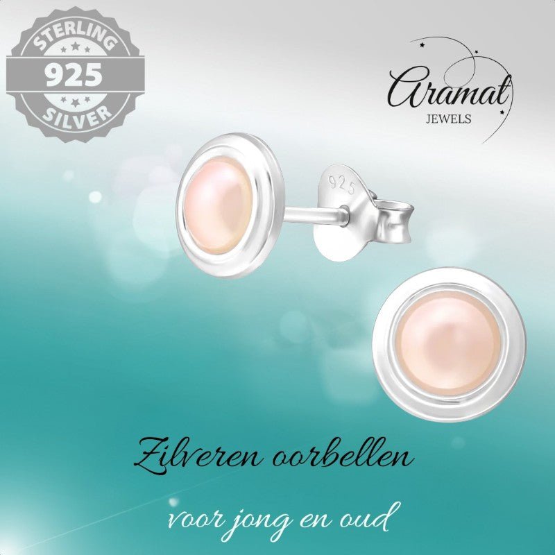 Zilveren Roze Pareloorbellen – 7mm – Tijdloos - oor1228 - 35946 - Oorbellen kopen# - 7mm - 925 Zilver - alles