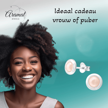 Zilveren Roze Pareloorbellen – 7mm – Tijdloos - oor1228 - 35946 - Oorbellen kopen# - 7mm - 925 Zilver - alles