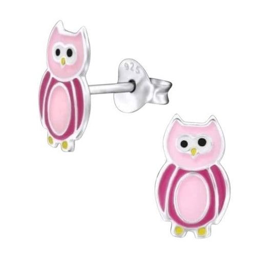 Zilveren Uiltjes Oorbellen Roze 10x6 mm - oor860 - Oorbellen kopen# - 10mm - 925 Zilver - alles