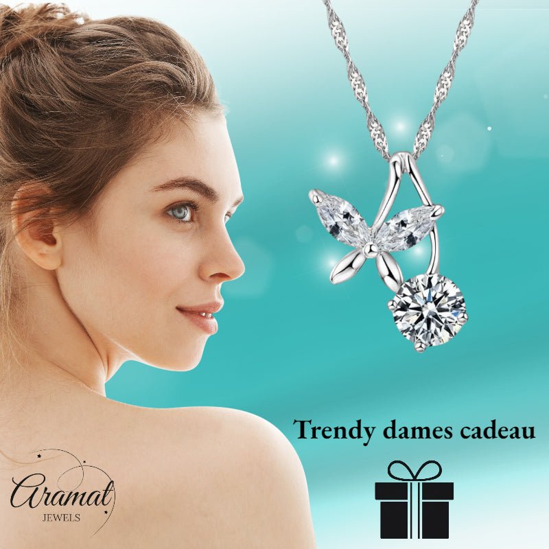 zilveren Vlinder Ketting dames - Aramat Jewels - Halskettingen - cadeautip