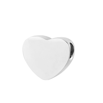 Zilverkleurige asbedel hart – roestvrij staal 13mm - Aramat Jewels - Asbedels - cadeautip