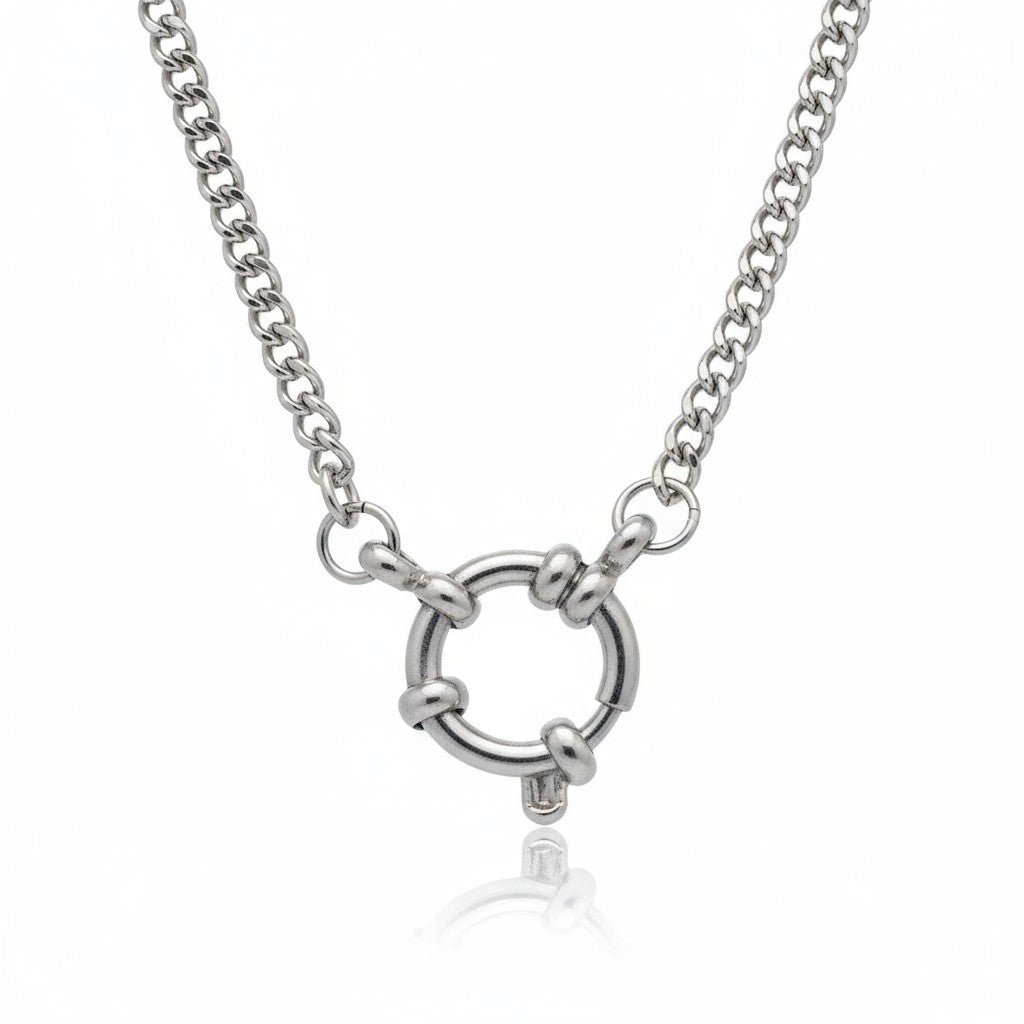 Zilverkleurige Bedelketting met gourmet schakel - Aramat Jewels - Bedelketting - cadeautip