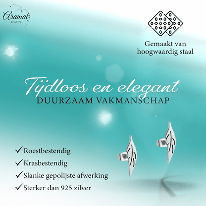 Zilverkleurige blad oorbellen 11×2 mm - oor3206 - Oorbellen kopen# - 11mm - alles - blad