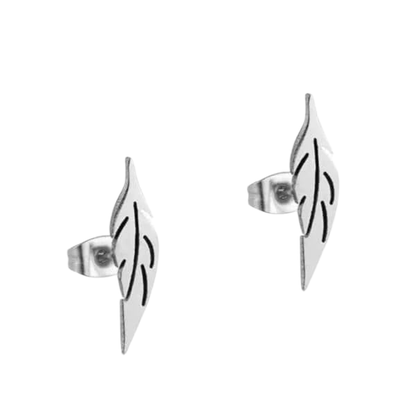 Zilverkleurige blad oorbellen 11×2 mm - oor3206 - Oorbellen kopen# - 11mm - alles - blad