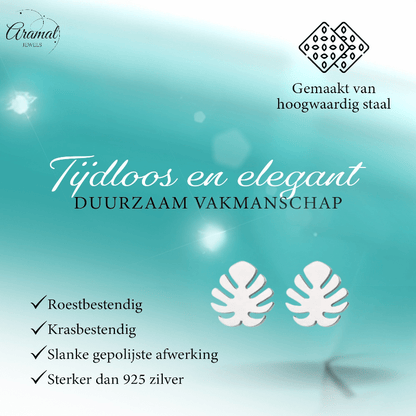 Zilverkleurige blad oorbellen Ø10 mm - oor4237 - Oorbellen kopen# - 10mm - alles - blad