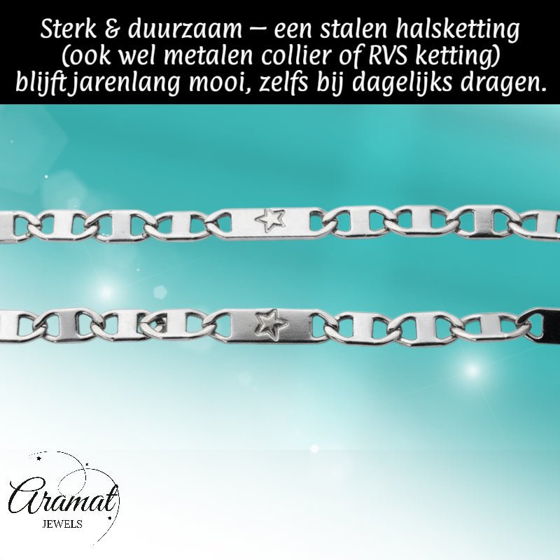 Zilverkleurige Marine Schakel Ketting - Aramat Jewels - Halskettingen - cadeautip