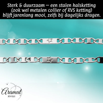 Zilverkleurige Marine Schakel Ketting - Aramat Jewels - Halskettingen - cadeautip