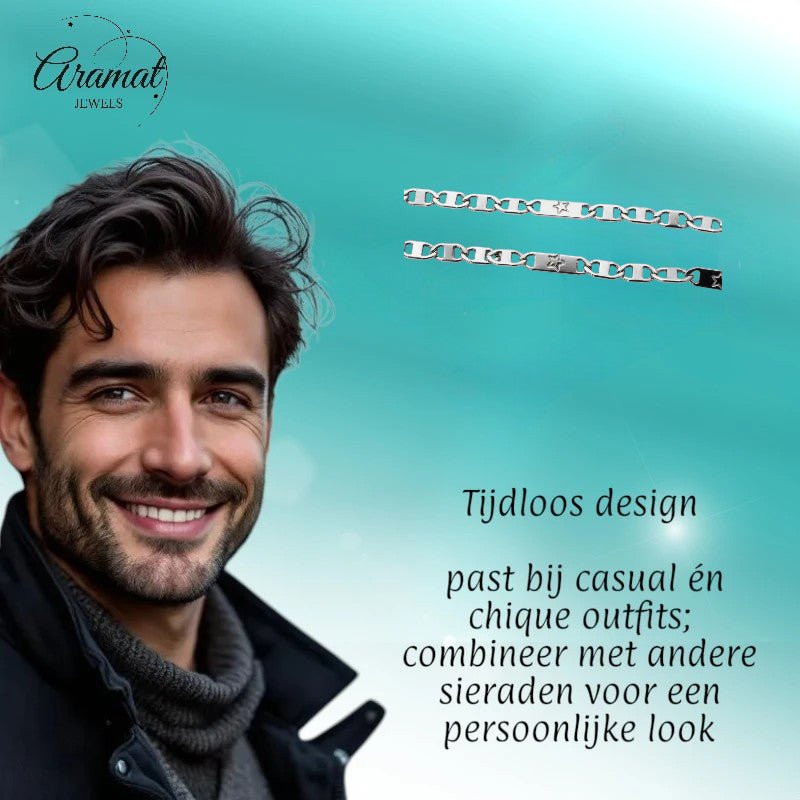 Zilverkleurige Marine Schakel Ketting - Aramat Jewels - Halskettingen - cadeautip