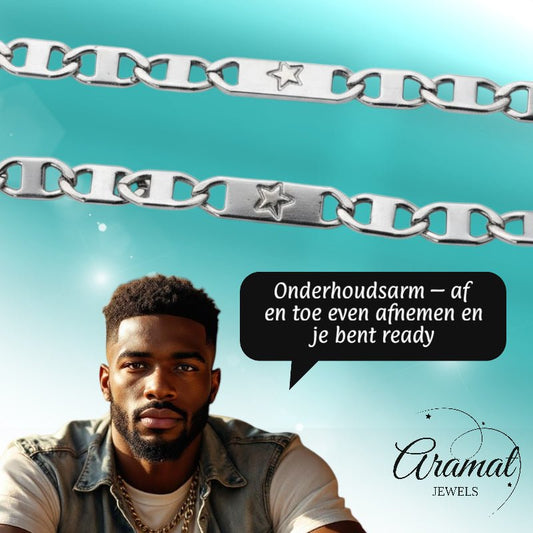 Zilverkleurige Marine Schakel Ketting - Aramat Jewels - Halskettingen - cadeautip