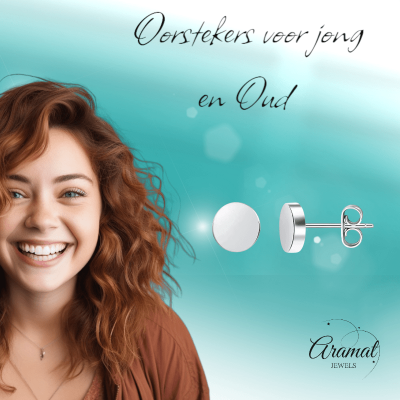 Zilverkleurige Ronde Oorstekers RVS 10mm - Aramat Jewels - Oorbellen - cadeautip