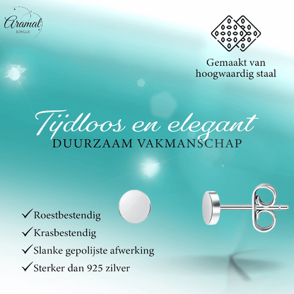 Zilverkleurige Ronde Oorstekers RVS 3mm - Aramat Jewels - Oorbellen - cadeautip