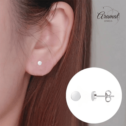Zilverkleurige Ronde Oorstekers RVS 4mm - Aramat Jewels - Oorbellen - cadeautip