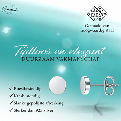 Zilverkleurige Ronde Oorstekers RVS 5mm - Aramat Jewels - Oorbellen - cadeautip