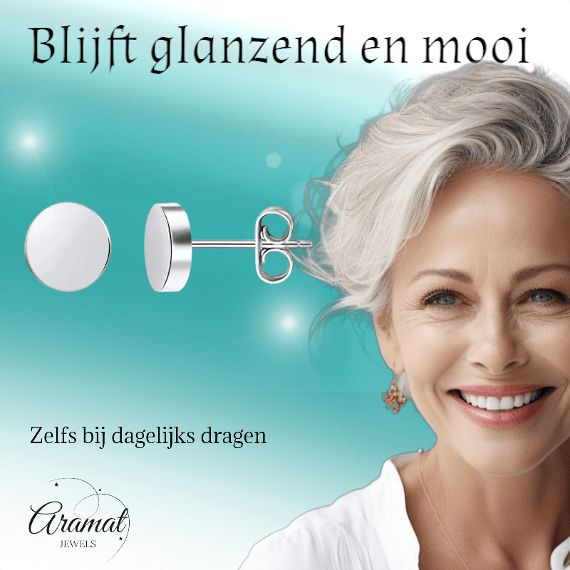 Zilverkleurige Ronde Oorstekers RVS 7mm - Aramat Jewels - Oorbellen - cadeautip