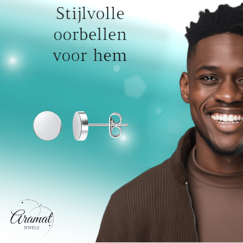 Zilverkleurige Ronde Oorstekers RVS 8mm - Aramat Jewels - Oorbellen - cadeautip