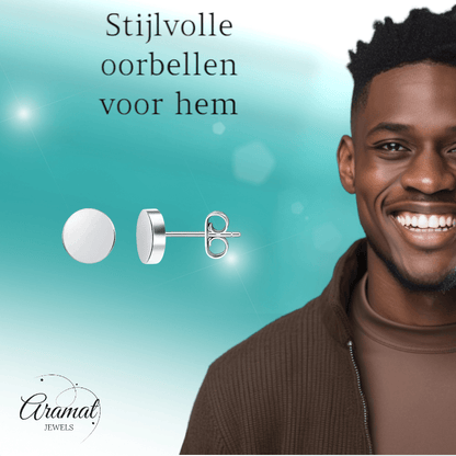 Zilverkleurige Ronde Oorstekers RVS 8mm - Aramat Jewels - Oorbellen - cadeautip