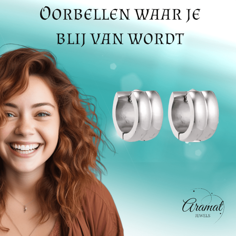 Zilverkleurige RVS Klapcreolen - 13 mm - oor5811 - se20006 - Oorringen kopen# - 13mm - alles - cadeau