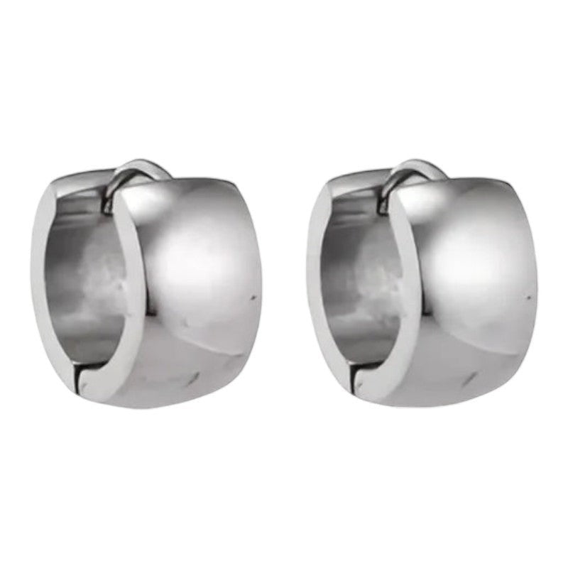 Zilverkleurige stalen oorringen 13 mm - oor5794 - se20005 - Oorringen kopen# - 13mm - alles - cadeau