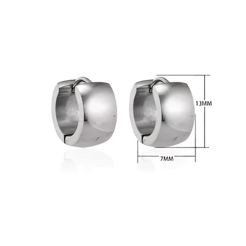 Zilverkleurige stalen oorringen 13 mm - oor5794 - se20005 - Oorringen kopen# - 13mm - alles - cadeau