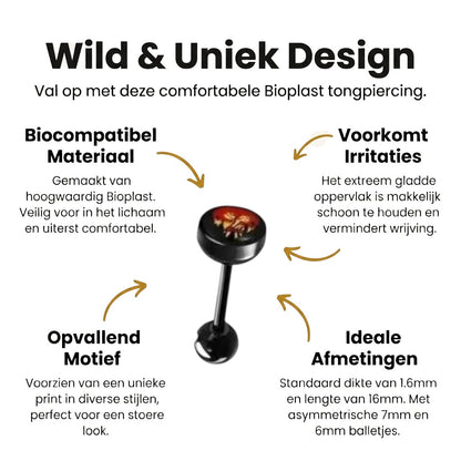 Zwarte en rode schedel piercings
