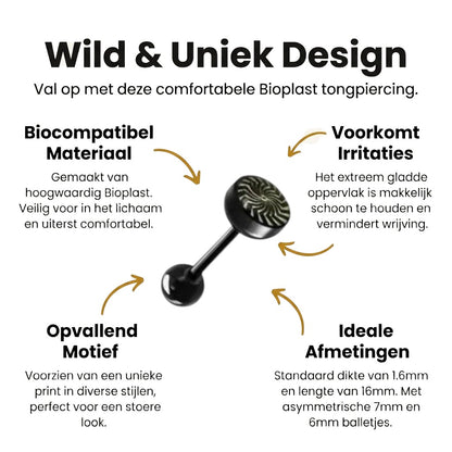 Zwart met gouden swirl design schroeven
