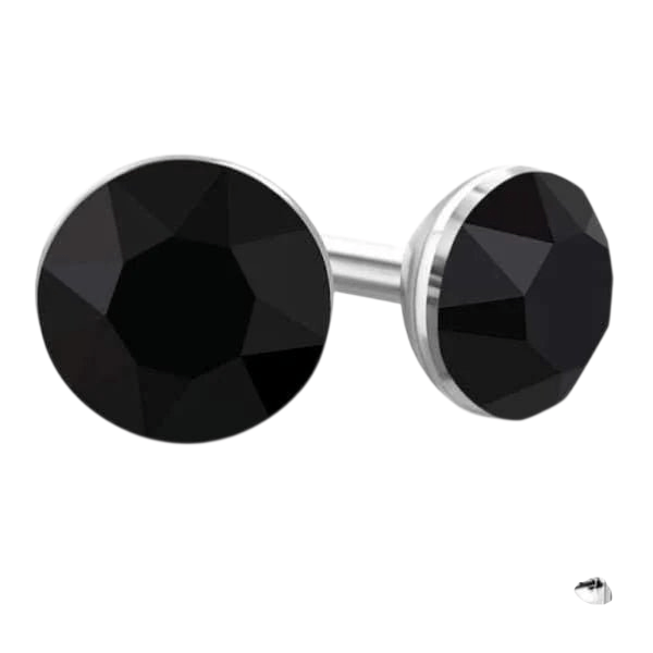 Zwarte Kristallen Mini Oorbellen – 3mm – RVS - Aramat Jewels - Oorbellen - cadeautip