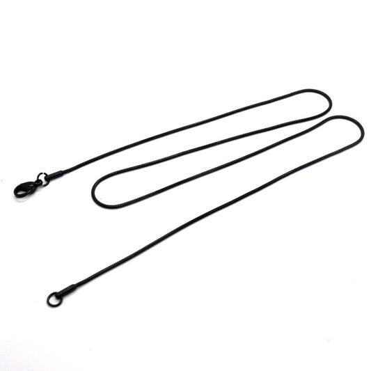 Zwarte Ronde Slangenketting Staal - Soepele Snake Chain Ketting - Aramat Jewels - RVS Sieraden - Halskettingen - cadeautip