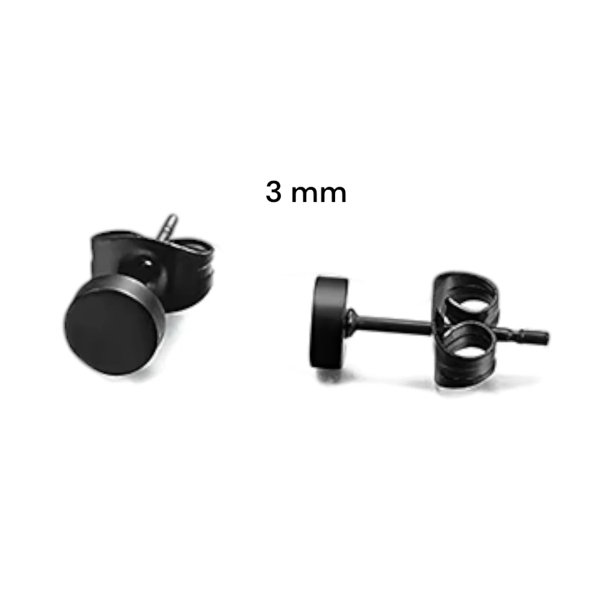 Zwarte Zweerknopjes RVS – 3mm | Mini Oorknopjes - oor3151 - ss0021 - Oorbellen kopen# - 3mm - alles