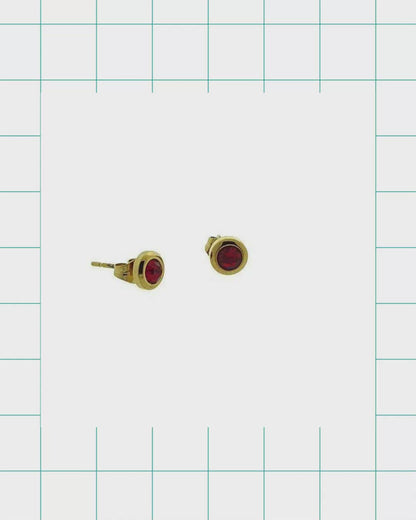 Stylish Earrings with Red Zirconia