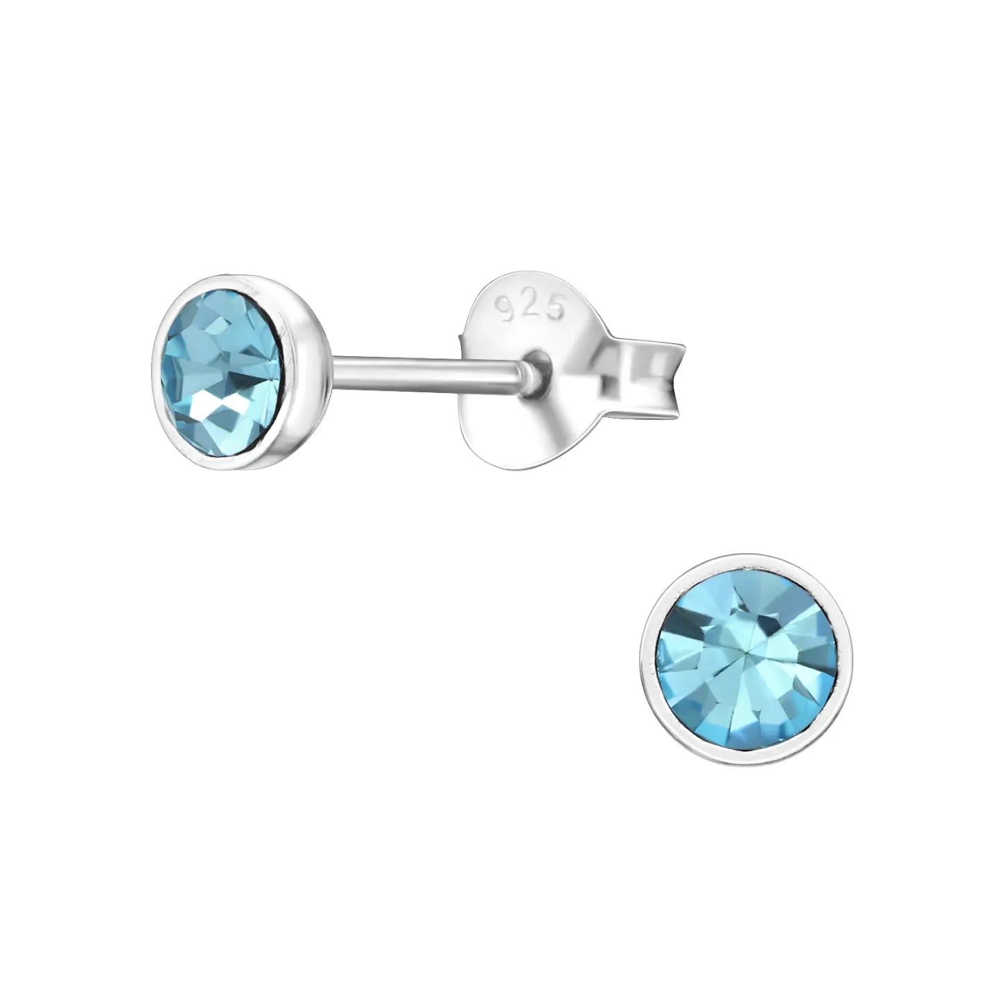 -Zilveren Oorbellen Met Kristal 4mm-Aramat Jewels 