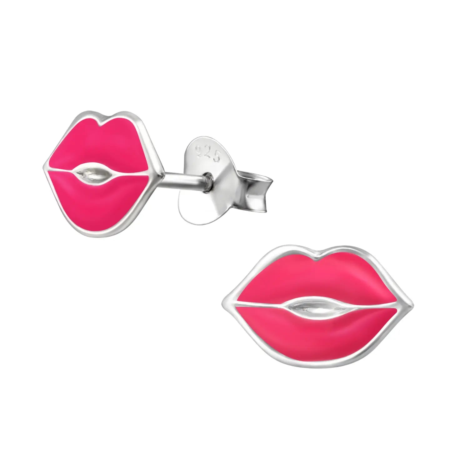 Zilveren Lippen Oorknopjes - Glanzend Accessoire