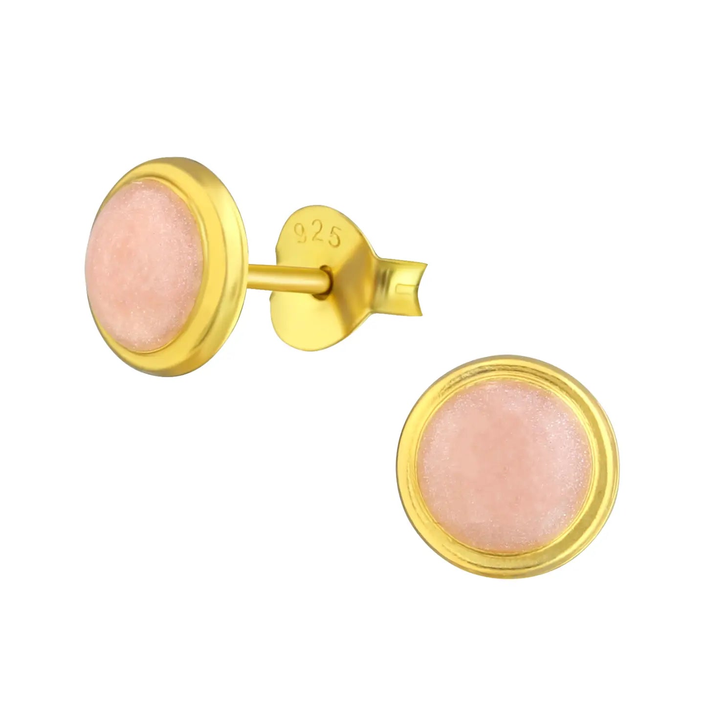 Zilveren Roze Shimmer Oorbellen goudkleur
