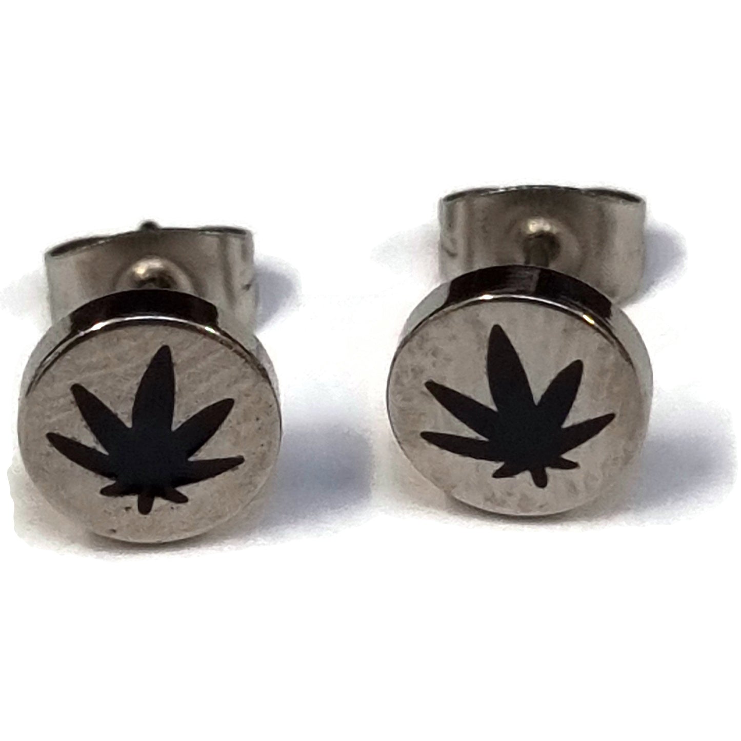 Wietblad Oorbellen van 8mm - Rvs