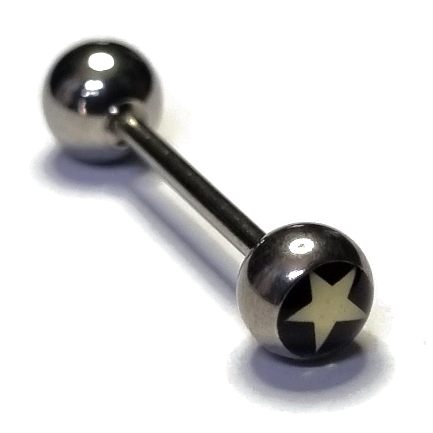 Tongpiercing Ster 1.6mm 16mm 8720157092544 alles Aramat Jewels Barbell Chirurgisch staal dames Geen hanger heren piercing Piercings PVD Staal ster Tong tong101 tongpiercings uniseks Volwassenen