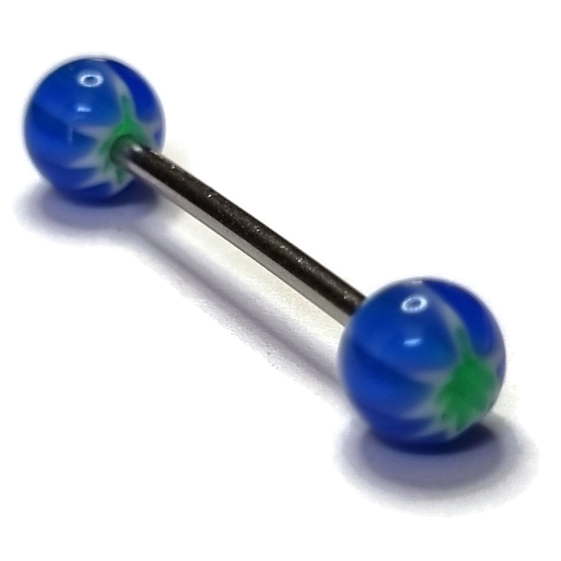 Tongpiercing Acryl Weedblad Wit Blauw Groen 1.6mm 16mm 8720157061045 acryl alles Aramat Jewels Barbell blauw Chirurgisch staal dames Geen hanger groen heren piercing Piercings PVD staal Tong tong126 tongpiercings uniseks Volwassenen